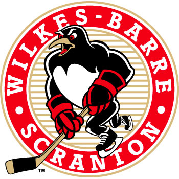 Wilkes-Barre/Scranton Penguins' Bobby Farnham, left, fights with